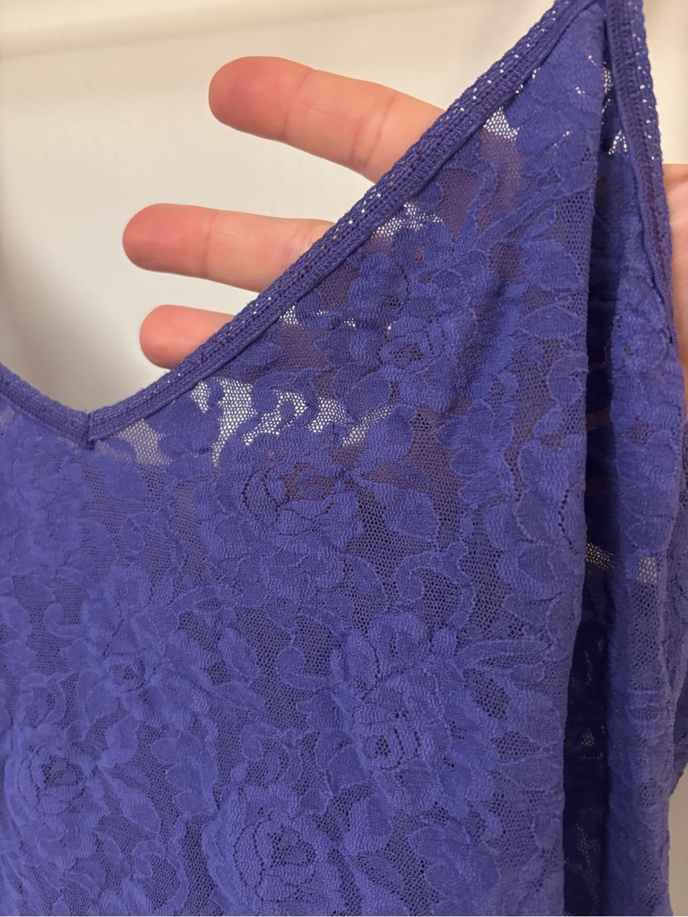Hanky Panky Floral Purple Mini Slip Dress Size Large Lace Fairy Y2K Ruffle - Picture 8 of 11